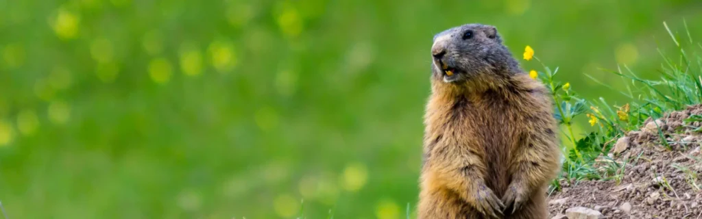 Groundhog in yard. Twin Forks Pest Control® offers professional groundhog control services in Long Island, New York.